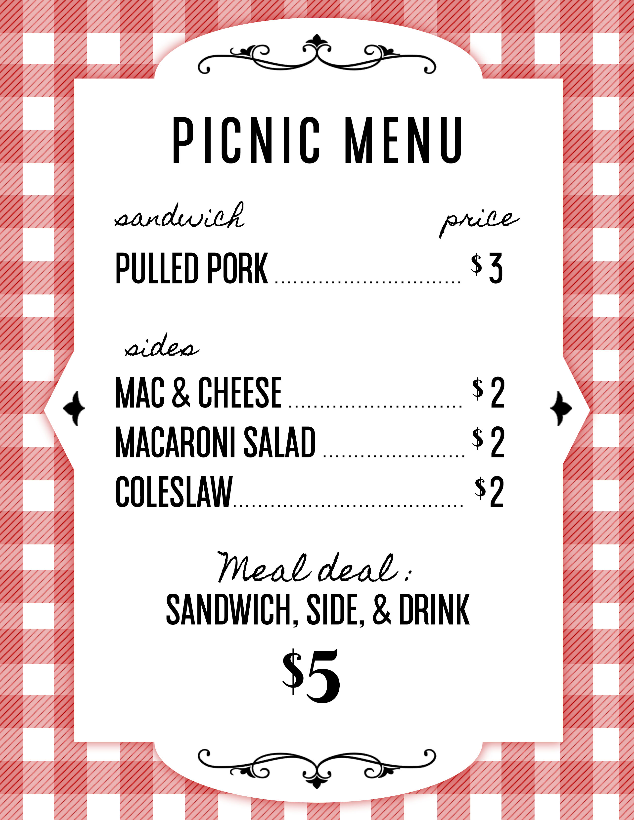 menu